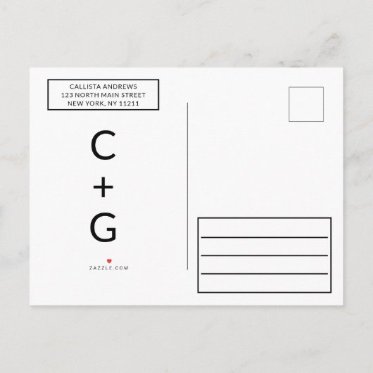 黒エレガントモダン色バラ金ゴールドハートカレンダー 案内ポストカード (裏面)