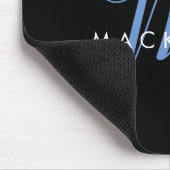 黒エレガントモダン色文字モノグラム マウスパッド (コーナー)