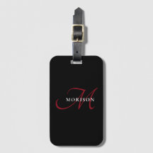 黒エレガントモダン赤文字モノグラム