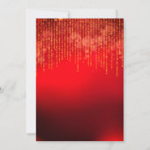 黒エレガントモダン赤金ゴールドスパークルすべての行事 招待状 (裏面)