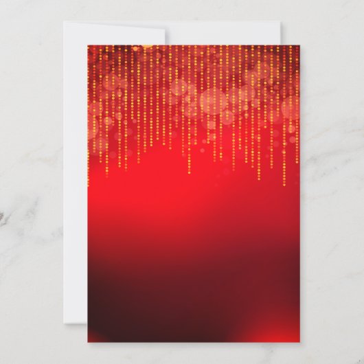 黒エレガントモダン赤金ゴールドスパークルすべての行事 招待状 (裏面)