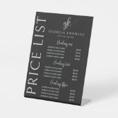 黒エレガントモダン赤面ピンク価格表 台座サイン (正面)