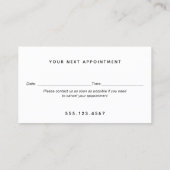 黒エレガントモダン金ゴールドアポイントメントアラーム 名刺 (裏面)