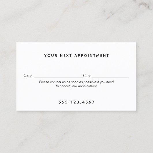 黒エレガントモダン金ゴールドアポイントメントアラーム 名刺 (裏面)