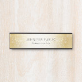 黒エレガントモダン金ゴールドグリッターグラマーテンプレート サインプレート (正面)