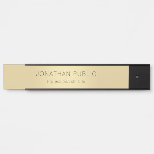 黒エレガントモダン金ゴールドテンプレートプロフェッショナル サインプレート (正面)