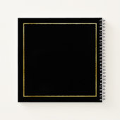 黒エレガントモダン金ゴールドフレ結婚ームのゲストブック ノートブック (裏面)