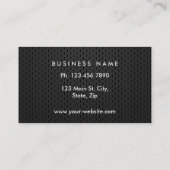 黒エレガントモダン金ゴールドブラシ仕上げメタル 名刺 (裏面)