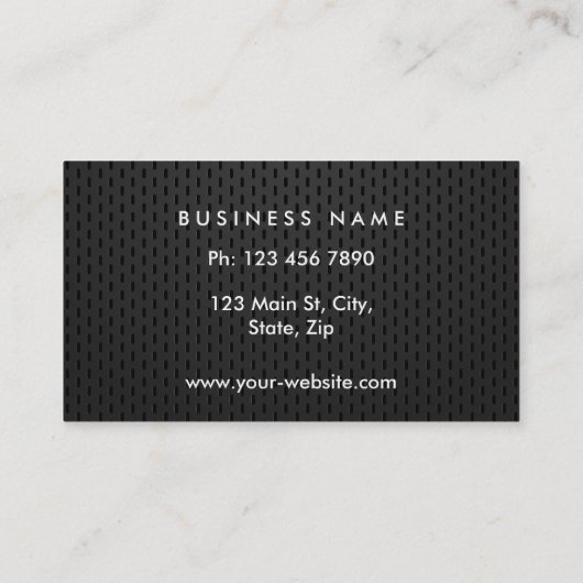 黒エレガントモダン金ゴールドブラシ仕上げメタル 名刺 (裏面)