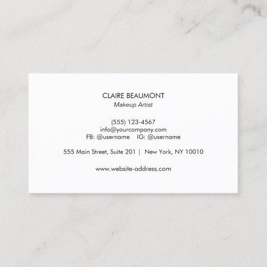 黒エレガントモダン金ゴールドプラークサロンフォトカード 名刺 (裏面)