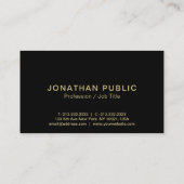 黒エレガントモダン金ゴールドモノグラムラグジュアリーシック 名刺 (裏面)