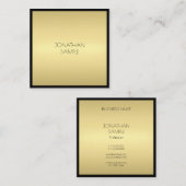 黒エレガントモダン金ゴールド洗練グラムラックス スクエア名刺 (正面/裏面)
