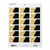 黒エレガントモダン金フォイル結婚のリターン ラベル (フルシート)