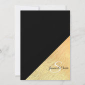 黒エレガントモダン金フォイル結婚ズ 招待状 (裏面)