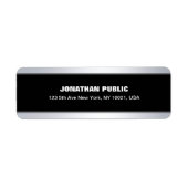 黒エレガントモダン銀フェイクテンプレートクリエイティブ ラベル (正面)