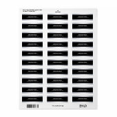 黒エレガントモダン銀フェイクテンプレートクリエイティブ ラベル (フルシート)