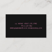 黒エレガントモダン、グリッター唇 名刺 (裏面)