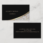 黒エレガントモダン、大理石 名刺 (正面/裏面)