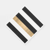 黒エレガントモダン、白、金ゴールドストライプの スタンダードランチョンナプキン (角)