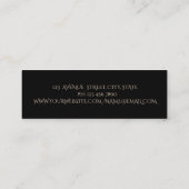 黒エレガントモダン、金ゴールドグリッター スキニー名刺 (裏面)