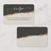 黒エレガントモダン・金ゴールド結婚ズWebサイトRSVP 名刺 (正面/裏面)