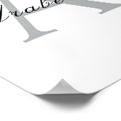 黒エレガントモノグパーソナライズされたラム名 ポスター (角)