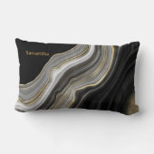 黒エレガントモノグラムの金ゴールド ランバークッション (裏面)