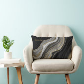 黒エレガントモノグラムの金ゴールド ランバークッション (椅子)