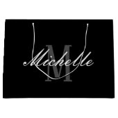 黒エレガントモノグラムラージ抱き枕 ラージペーパーバッグ (正面)