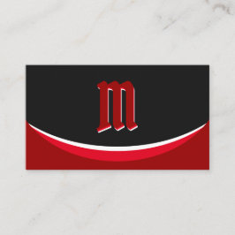 黒エレガントモノグラム3dエフェクトの赤いシェイプ 名刺