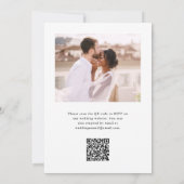 黒エレガントモノグラムQR Rsvp写真結婚s 招待状 (裏面)