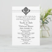 黒エレガントリハ華美ーサルディナー招待状 招待状 (スタンド正面)