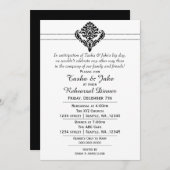 黒エレガントリハ華美ーサルディナー招待状 招待状 (正面/裏面)