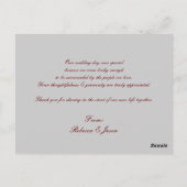 黒エレガントレースのヴィンテージ感謝していウェディングユー ポストカード (裏面)