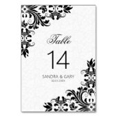 黒エレガントレース白ダマスク テーブルナンバー (裏面)