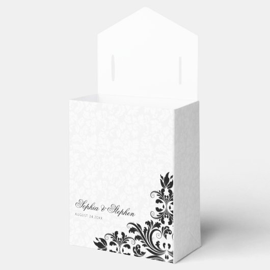 黒エレガントレース白ダマスク フェイバーボックス (オープン)