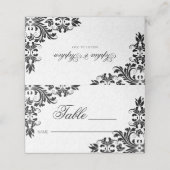 黒エレガントレース白ダマスク プレイスカード (外部開封)