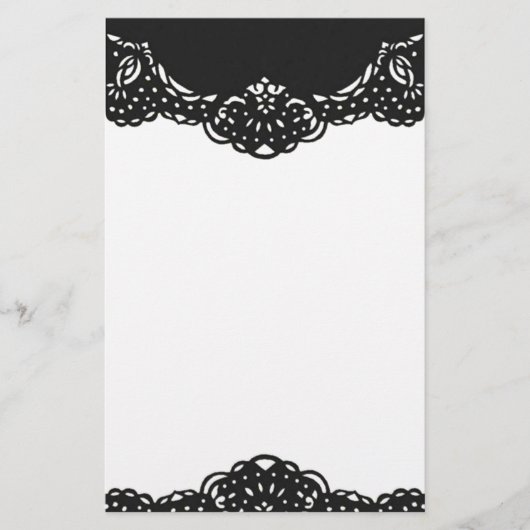 黒エレガントレース華美 便箋 (正面)