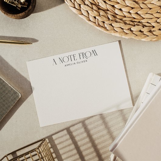 黒エレガントヴィンテージアールデコパーソナライズされた名 ノートカード