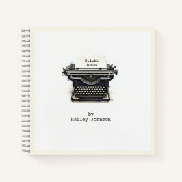 黒エレガントヴィンテージタイプライター ノートブック