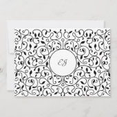 黒エレガントヴィンテージ装飾縁ど ノートカード (裏面)