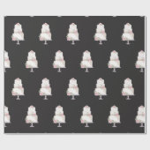 黒エレガント三層ケーキ ラッピングペーパー (フラット)