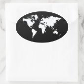 黒エレガント世界 楕円形シール (バッグ)