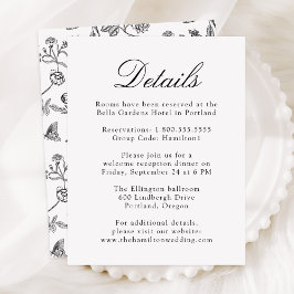 黒エレガント中華石フローラ結婚詳細 エンクロージャーカード