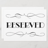 黒エレガント予約席結婚の看板 招待状 (正面/裏面)