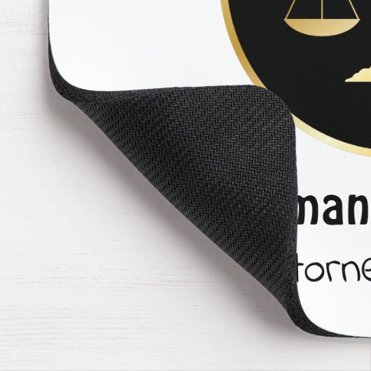 黒エレガント人と金ゴールドの弁護士の規模 マウスパッド (コーナー)