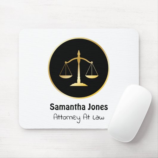 黒エレガント人と金ゴールドの弁護士の規模 マウスパッド (マウス)