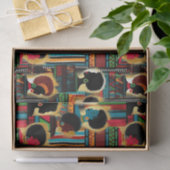 黒エレガント人女性アフリカのハーズはっきりした柄 薄葉紙 (ギフト)