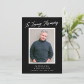 黒エレガント人記念写真お祝いオブ・ライフ 招待状 (スタンド正面)