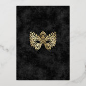 黒エレガント仮装マスクキンセアニェラ 箔招待状 (裏面)